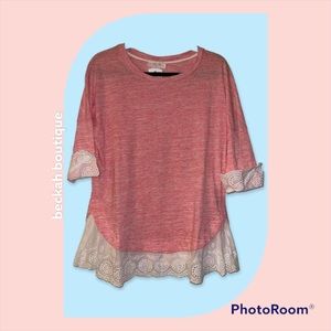 New* pink lace shirt